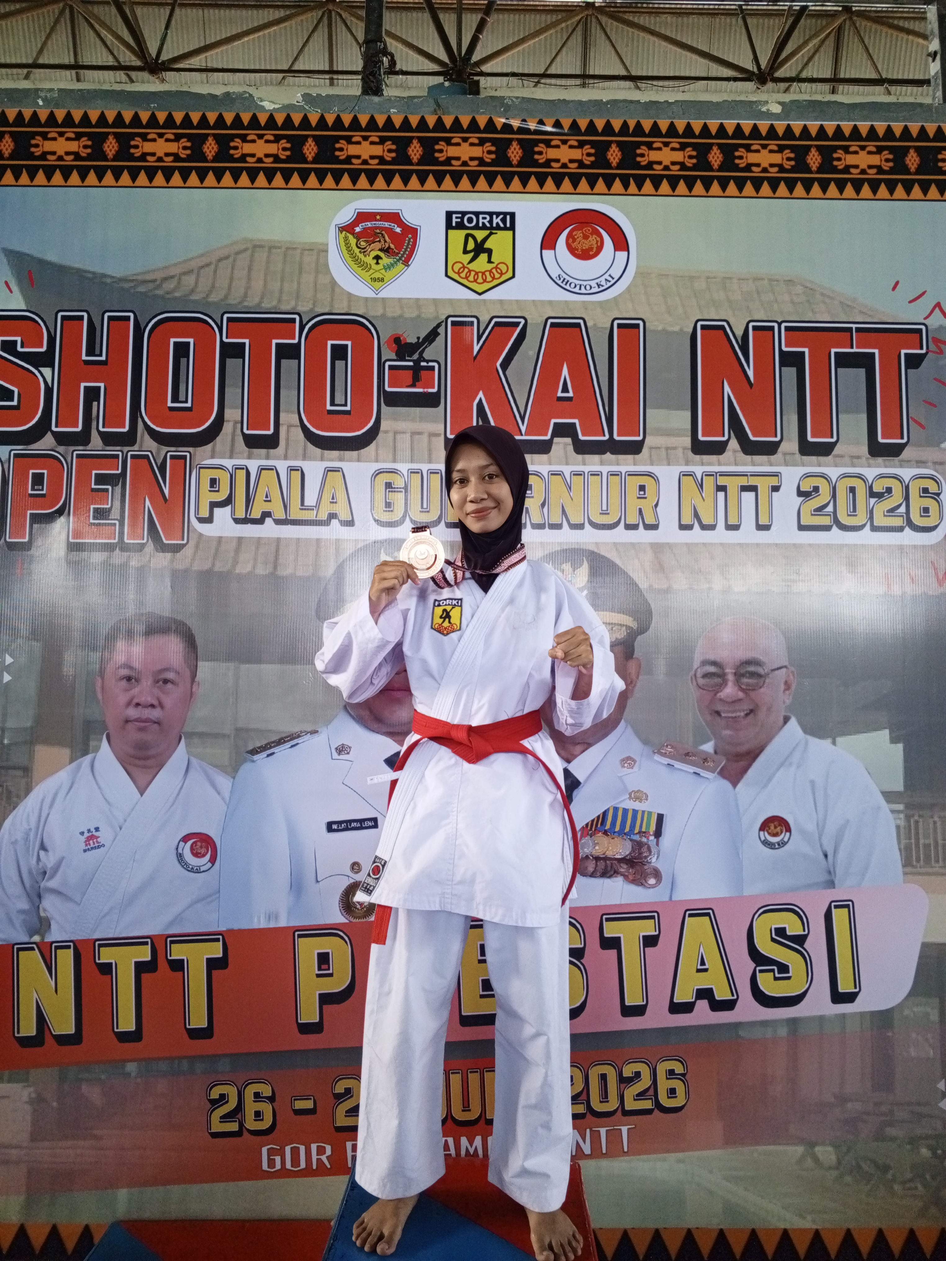 Mahasiswi Administrasi Kesehatan UNIMOF Raih Juara III pada Kejuaraan Shoto-Kai NTT Open Piala Gubernur NTT 2026