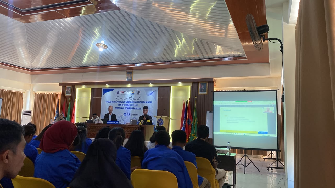 Mahasiswa PKn UNIMOF Gelar Seminar Nasional Bahas Peran Guru dalam Membangun Kesadaran Hukum dan Demokrasi